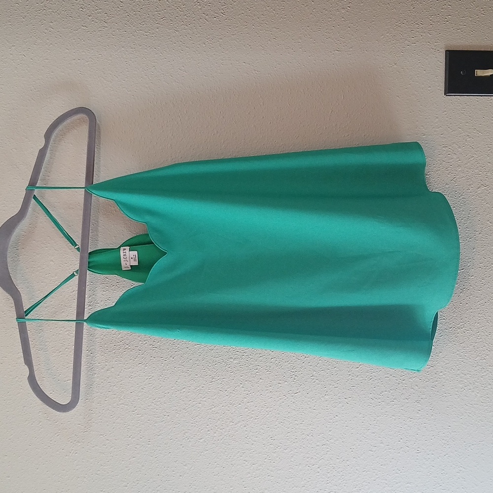 JCrew Scalloped Edge Tank Top Green Size 6